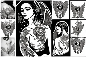 drawing angel with tears tattoo idea