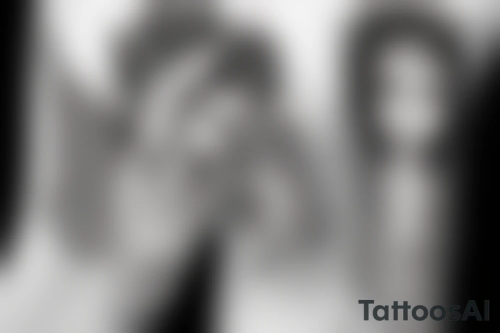 drawing angel with tears tattoo idea