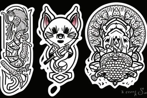 Hedgehog shaman smokes hookah tattoo idea