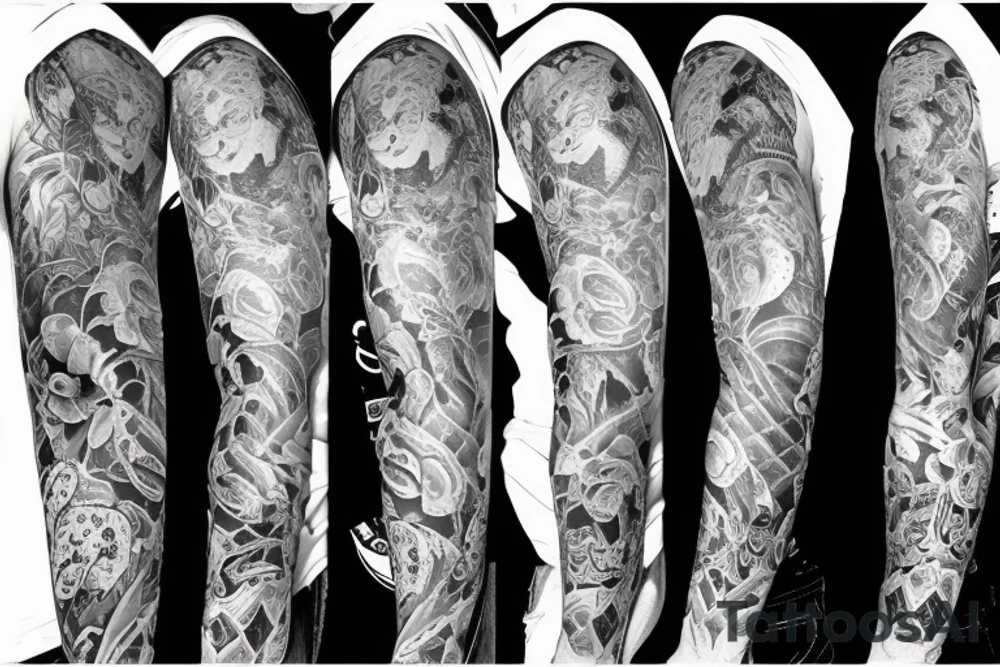 full sleeve about parenthood tattoo idea