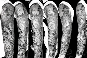full sleeve about parenthood tattoo idea