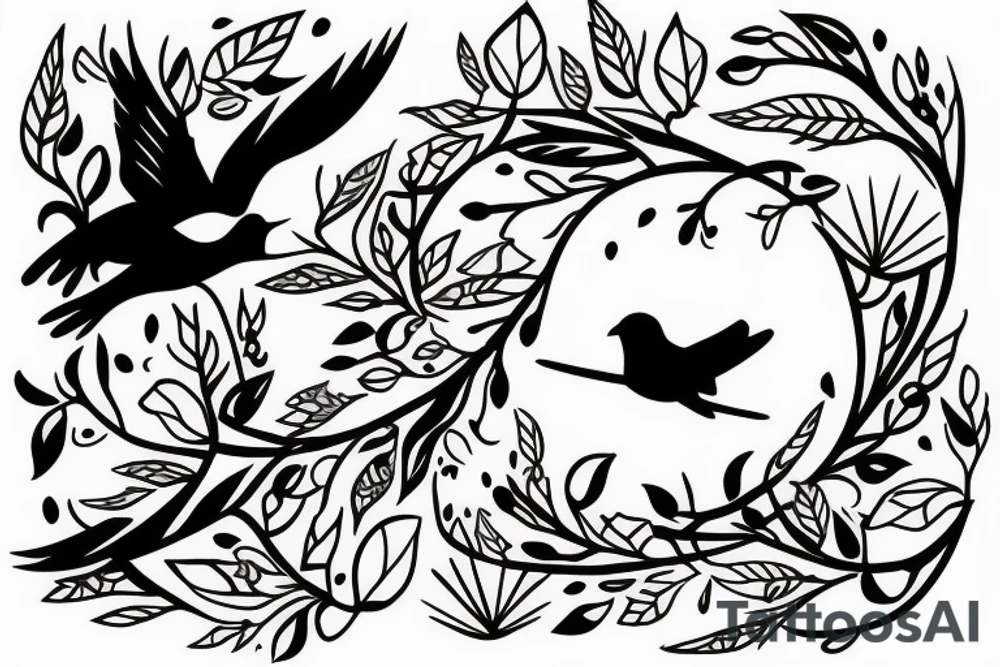 Little bird flying out of an open cage tattoo idea