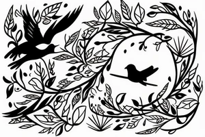 Little bird flying out of an open cage tattoo idea