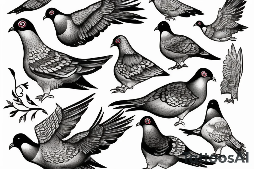 pigeon tattoo idea