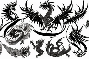 A phoenix and a dragon tattoo idea