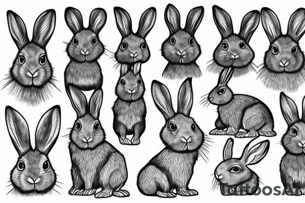 Free wild rabbit tattoo idea