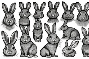 Free wild rabbit tattoo idea