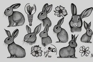 Free wild rabbit tattoo idea