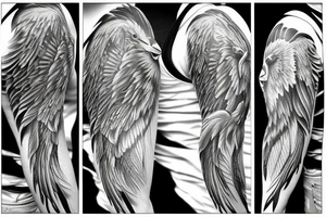rooster with angel wings tattoo idea