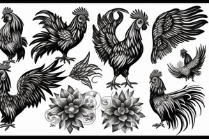 rooster with angel wings tattoo idea