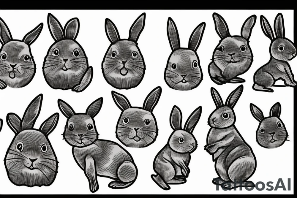jumping rabbit tattoo idea
