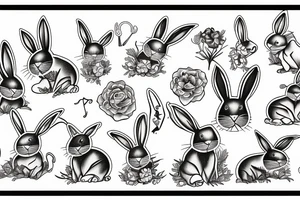 jumping rabbit tattoo idea