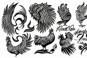 rooster with angel wings tattoo idea