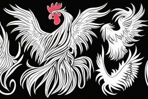rooster with angel wings tattoo idea