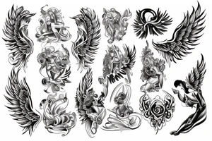 Angel on back tattoo idea