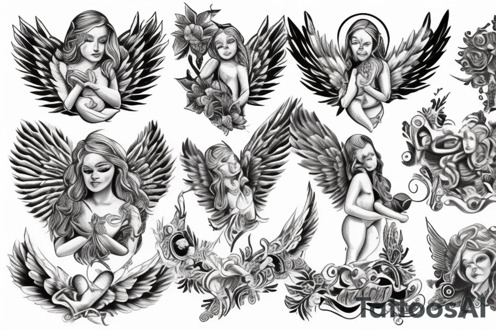 Angel on back tattoo idea
