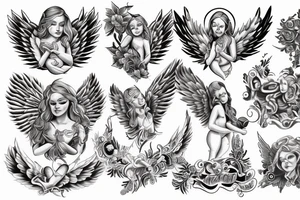 Angel on back tattoo idea