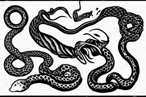 snake with open mouth aroud hand tattoo idea