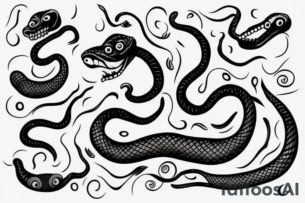 snake with open mouth tattoo idea