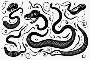 snake with open mouth tattoo idea