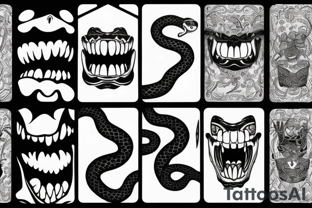 snake with open mouth tattoo idea