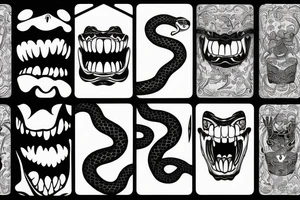 snake with open mouth tattoo idea
