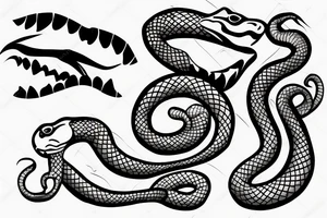 snake with open mouth tattoo idea