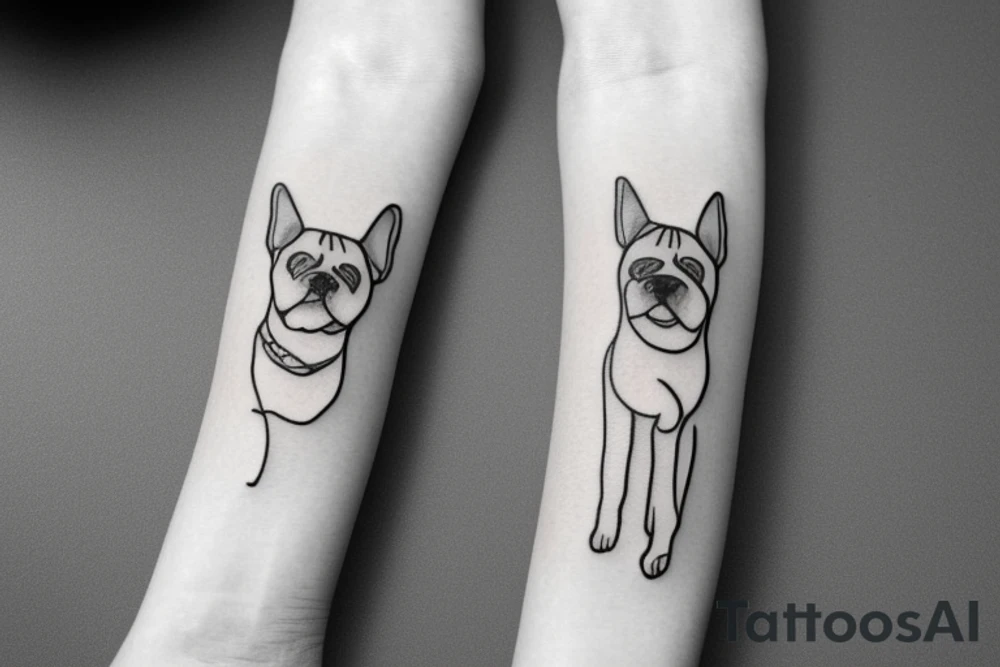 Single line dog tattoo idea