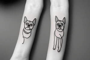 Single line dog tattoo idea