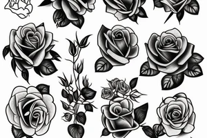 bouquet of roses tattoo idea