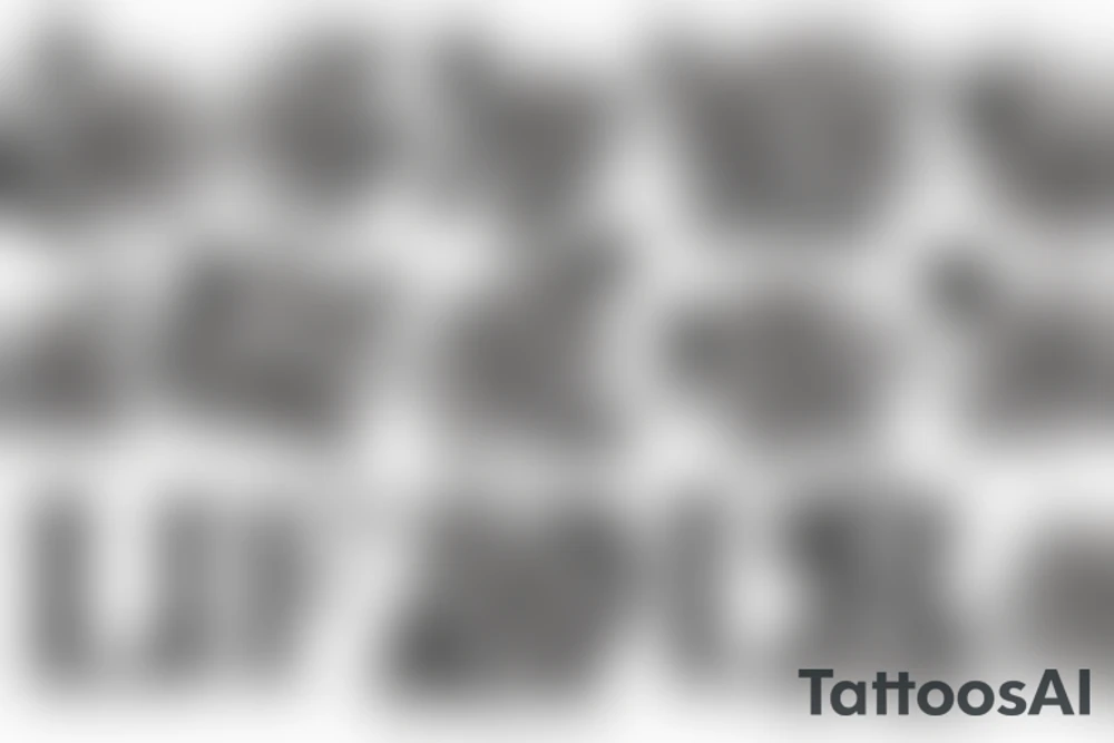 The letters "LfL" with roses in the background tattoo idea