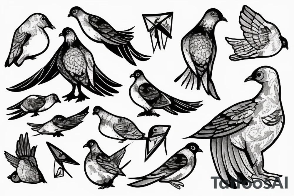 pigeon fuck a baby tattoo idea