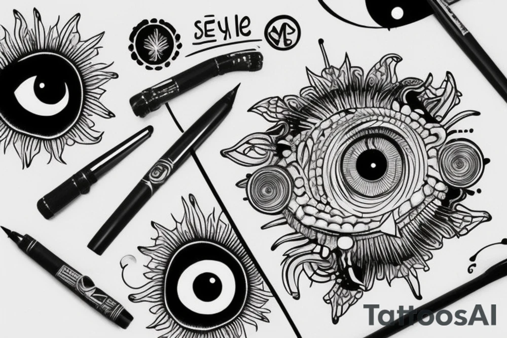 Look at me with an eye from above tattoo idea