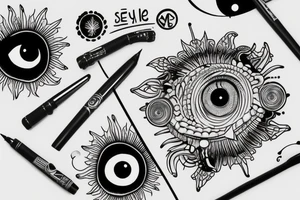 Look at me with an eye from above tattoo idea