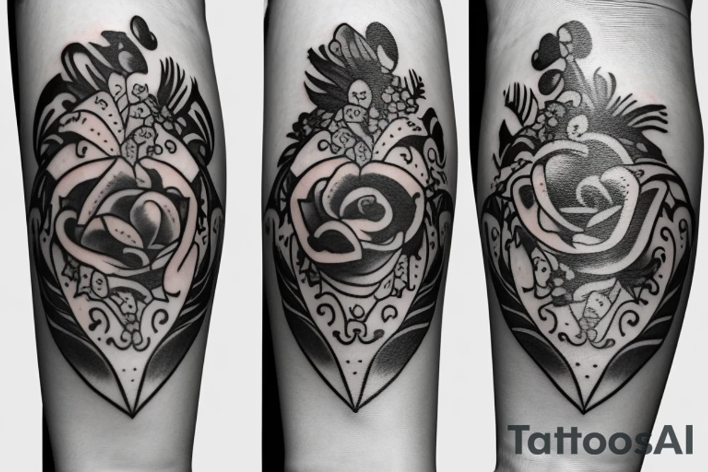Design the name of anne with love symbol tattoo idea