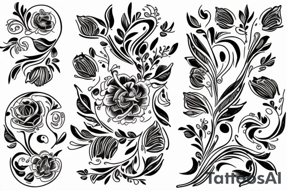 semicolon and lilac flower combination tattoo idea