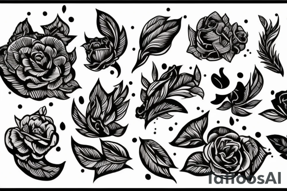 птица с цветами tattoo idea
