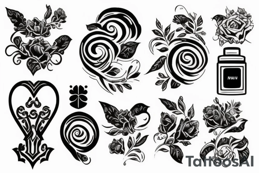 птица с цветами tattoo idea