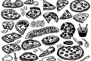 Melting pizza tattoo idea