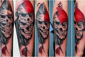 Bloody pirate with gild and sword tattoo idea