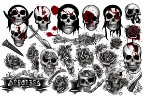 Bloody pirate with blood and swords tattoo idea