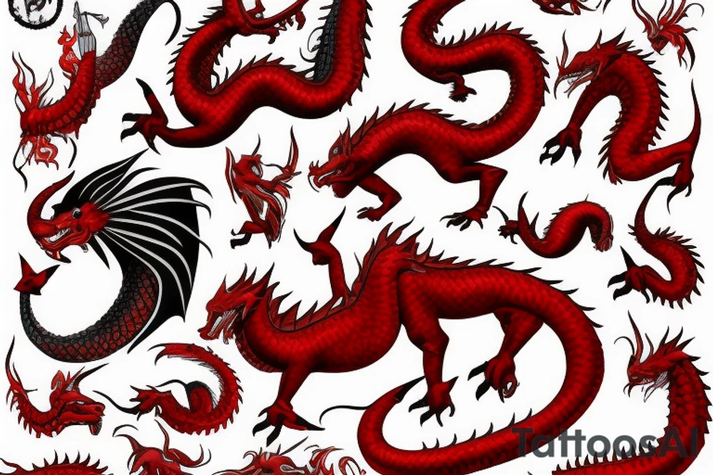 red dragon with stalin tattoo idea