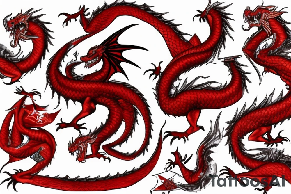 red dragon with stalin tattoo idea