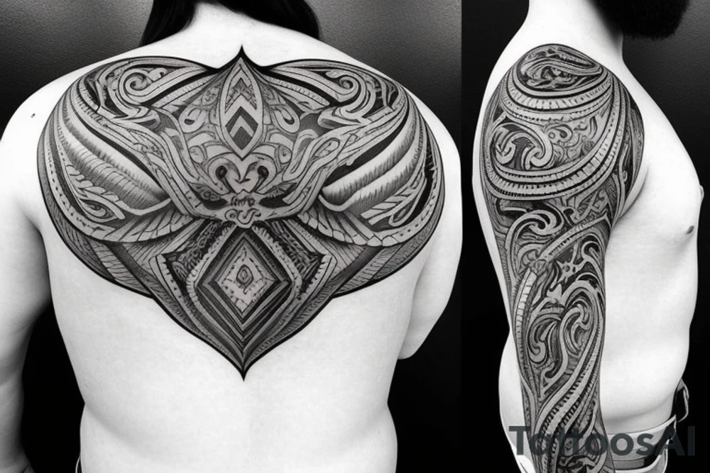 Big bull tattoo for on upper back. Horns to span width of shoulders. tattoo idea