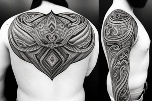 Big bull tattoo for on upper back. Horns to span width of shoulders. tattoo idea