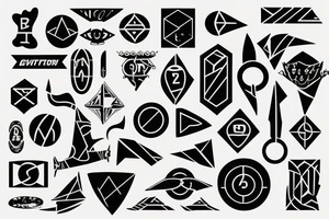Black triathlon symbols tattoo idea