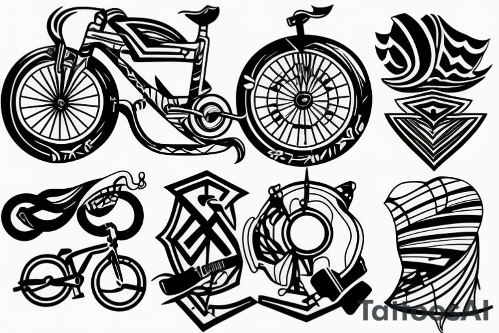 Triathlon meaning swim bike run tattoo tattoo idea