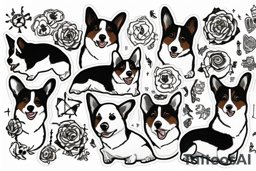 Corgi pembrok tattoo idea