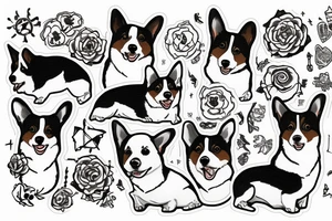 Corgi pembrok tattoo idea