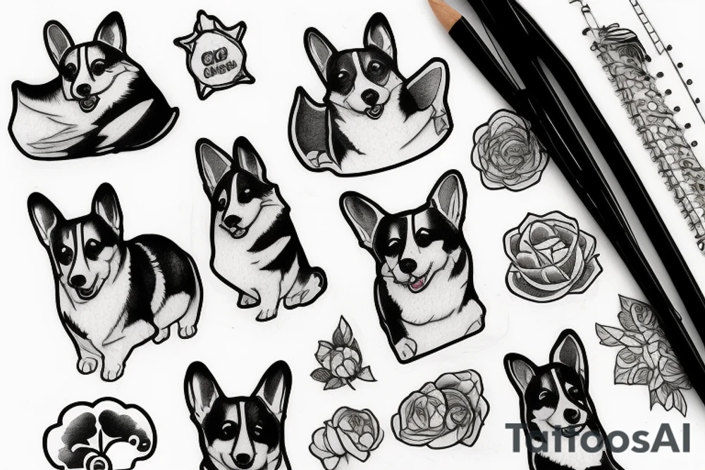 Corgi pembrok tattoo idea